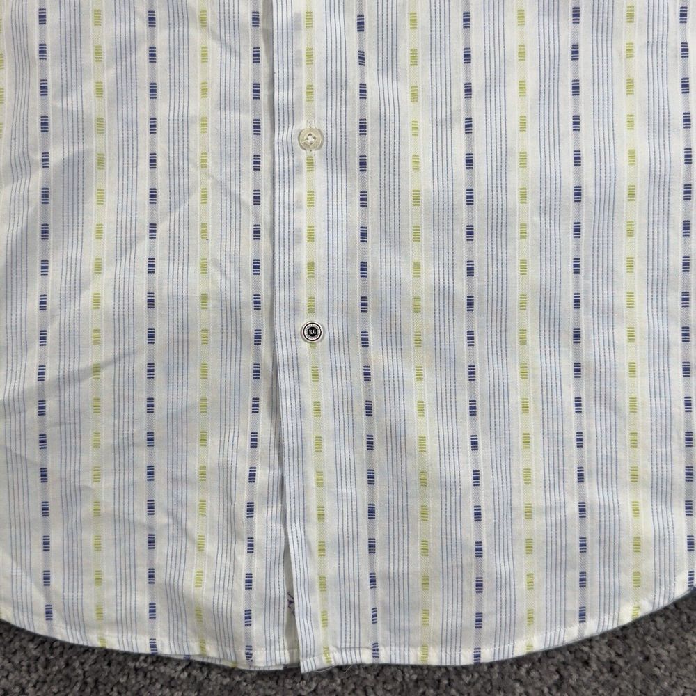 Robert Graham Shirt Men's M White Paisley Flip Cuff Button Up 15.5 Neck Vertical - Picture 6 of 12